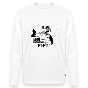 Karpfen angeln Angelshirt Geschenk Angelliebe - Männer Premium Bio Langarmshirt - Weiß - Vorne - Nico (187cm)