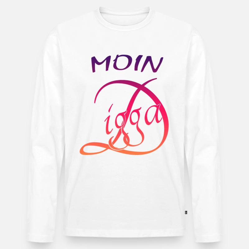 Moin Digga - Männer Premium Bio Langarmshirt - Weiß