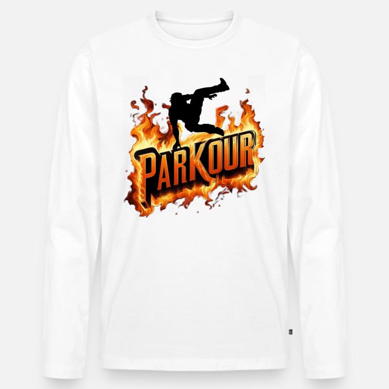 Parkour - Männer Premium Bio Langarmshirt - Weiß