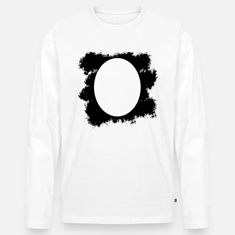 Schwarzer Farbfleck Hintergrund Oval - Männer Premium Bio Langarmshirt - Weiß