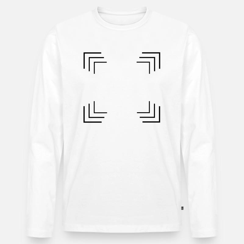 Ecken Rahmen in schwarz - Männer Premium Bio Langarmshirt - Weiß