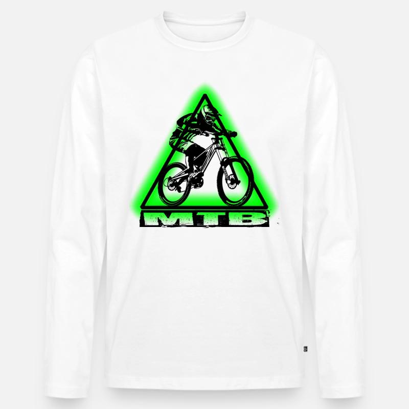 MTB Bike - Männer Premium Bio Langarmshirt - Weiß