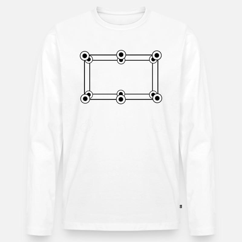 Futuristic frame with circles points - Men's Premium Organic Long Sleeve Shirt - white