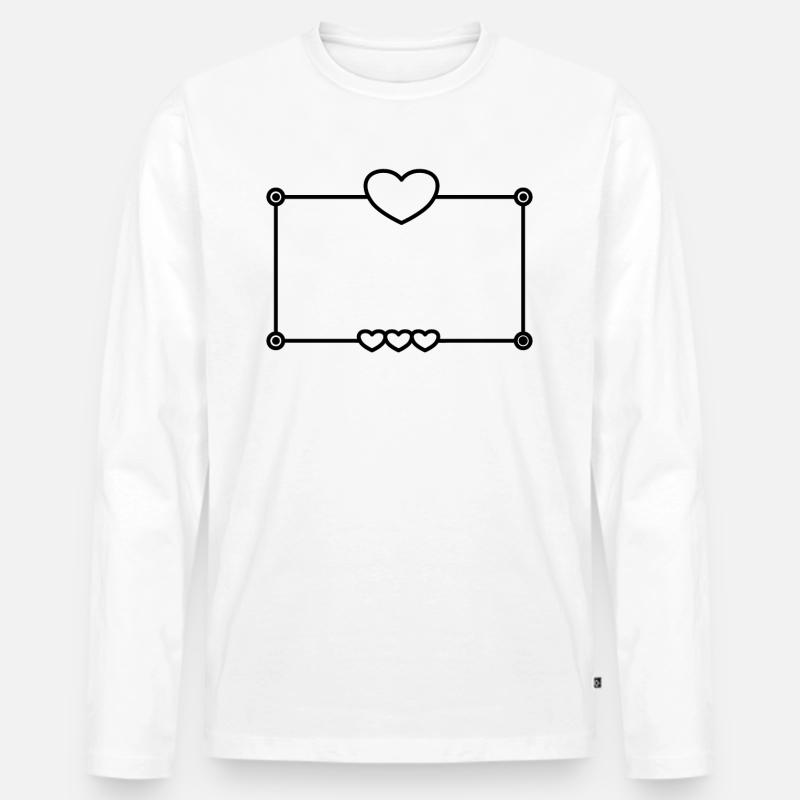 Heart Frame Rectangular Shape Background Men's Premium Organic Long Sleeve Shirt