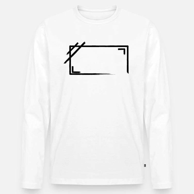 Weathered Rectangular Frame Strokes - Men's Premium Organic Long Sleeve Shirt - white
