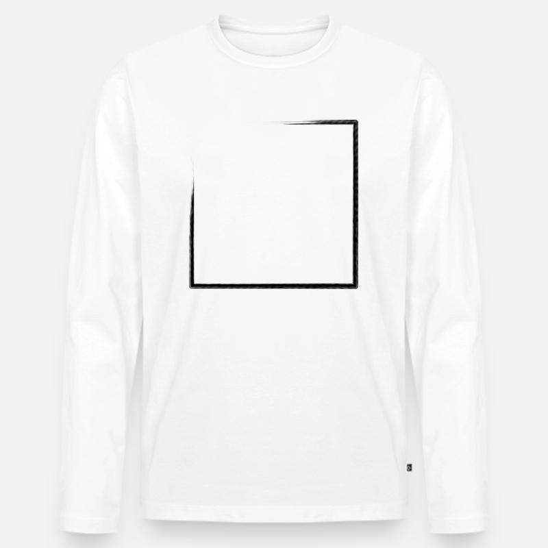 Weathered rectangular frame - Men's Premium Organic Long Sleeve Shirt - white