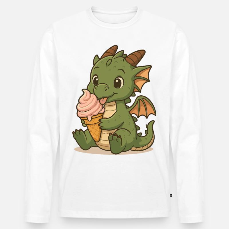 Eis statt Feuer - Männer Premium Bio Langarmshirt - Weiß