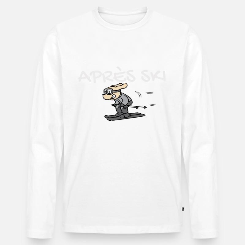 Apres Ski - Männer Premium Bio Langarmshirt - Weiß