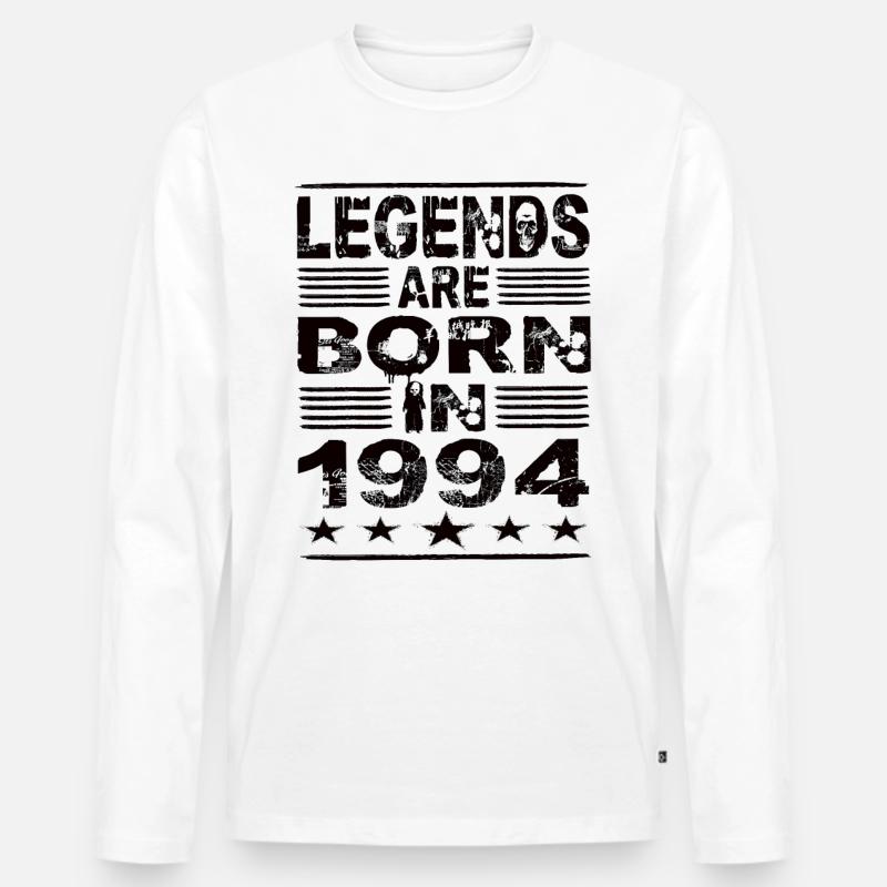 Legenden werden 1994 geboren - Männer Premium Bio Langarmshirt - Weiß