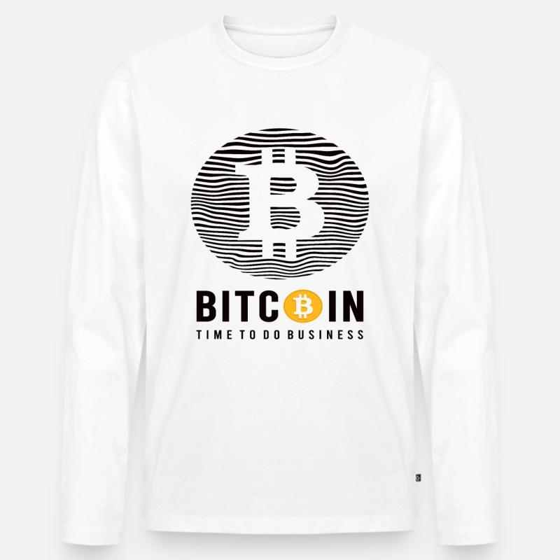 Bitcoin Time To Do Business - Männer Premium Bio Langarmshirt - Weiß