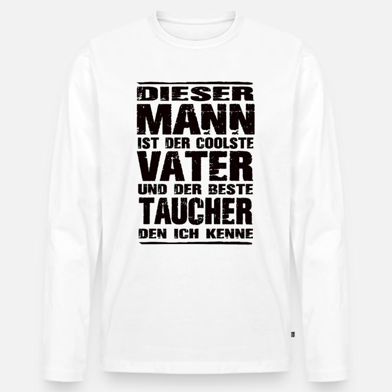 Tauchen - Männer Premium Bio Langarmshirt - Weiß