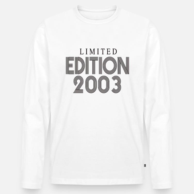 Limited Edition 2003 - Männer Premium Bio Langarmshirt - Weiß