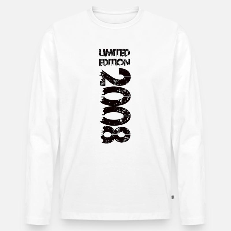 Limited Edition 2008 - Männer Premium Bio Langarmshirt - Weiß