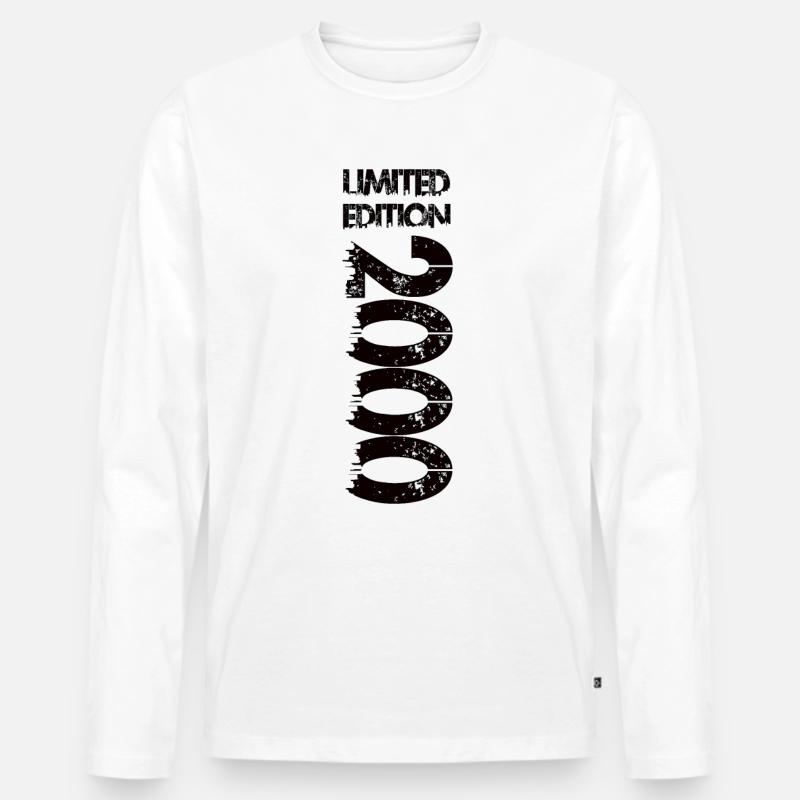 Limited Edition 2000 - Männer Premium Bio Langarmshirt - Weiß