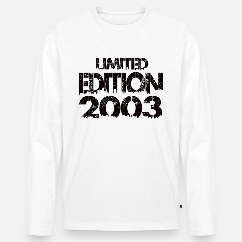 Limited Edition 2003 - Männer Premium Bio Langarmshirt - Weiß