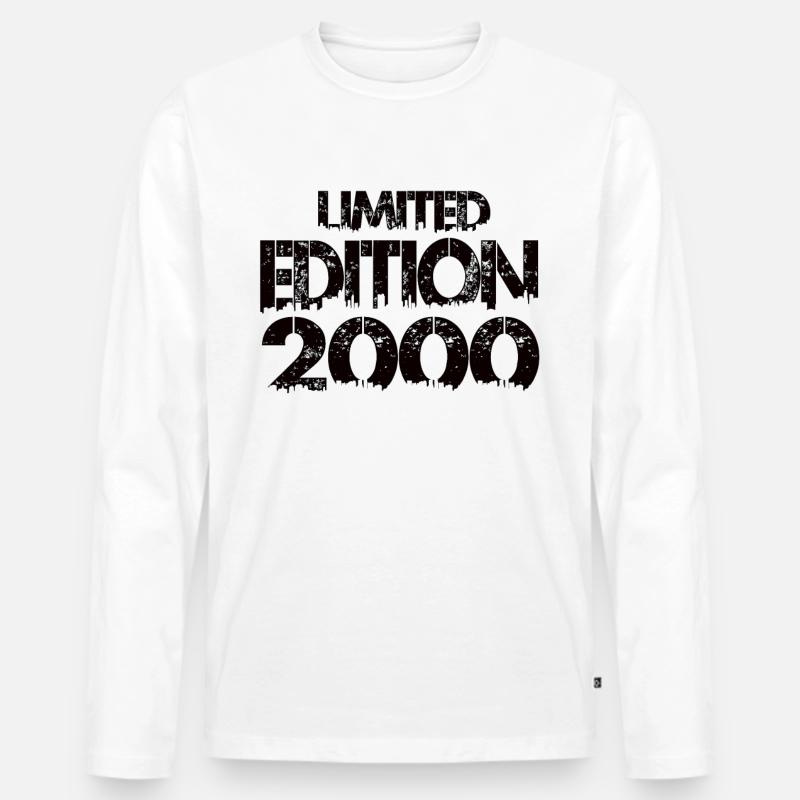 Limited Edition 2000 - Männer Premium Bio Langarmshirt - Weiß