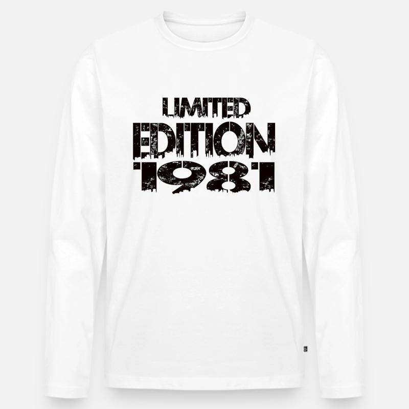Limited Edition 1981 - Männer Premium Bio Langarmshirt - Weiß