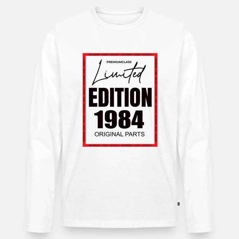 Limited Edition 1984 - Männer Premium Bio Langarmshirt - Weiß