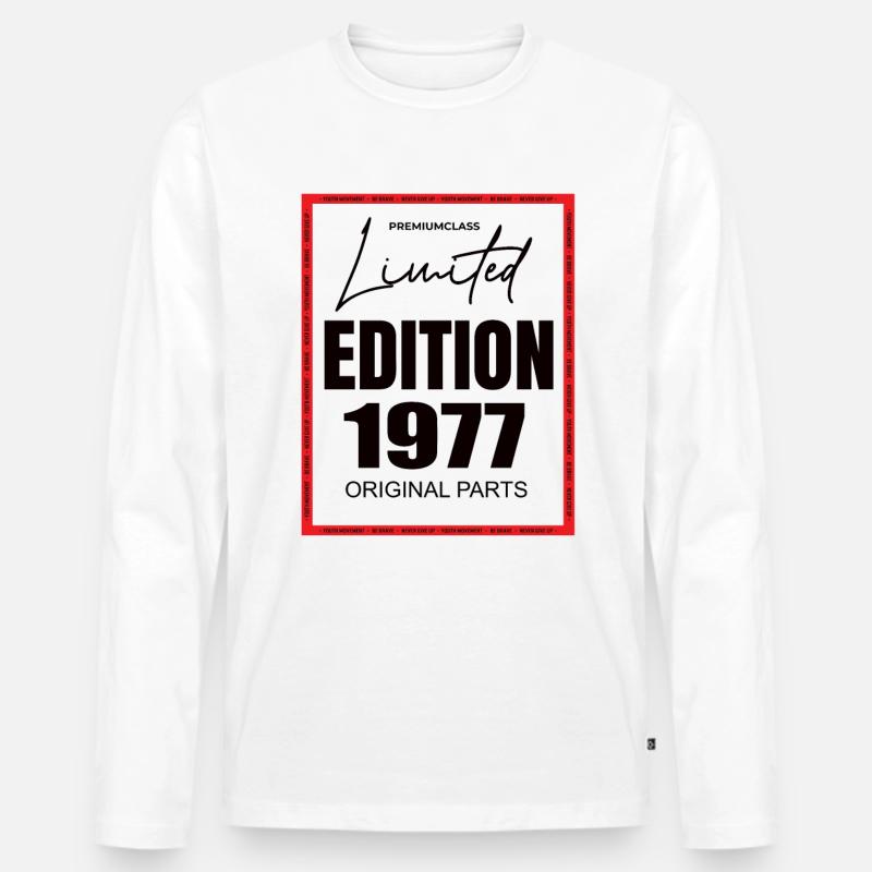 Limited Edition 1977 - Männer Premium Bio Langarmshirt - Weiß