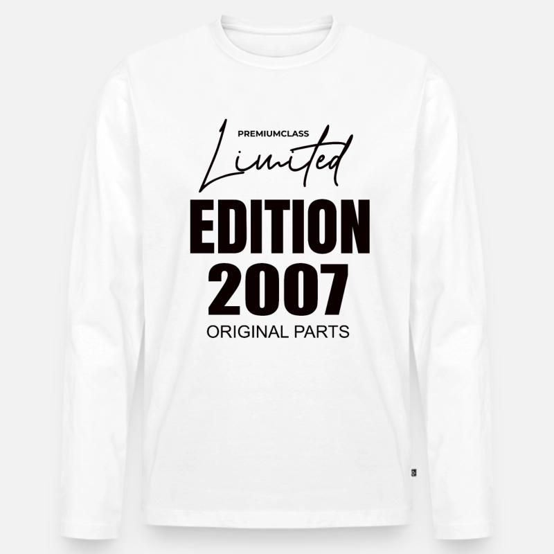 Limited Edition 2007 - Männer Premium Bio Langarmshirt - Weiß