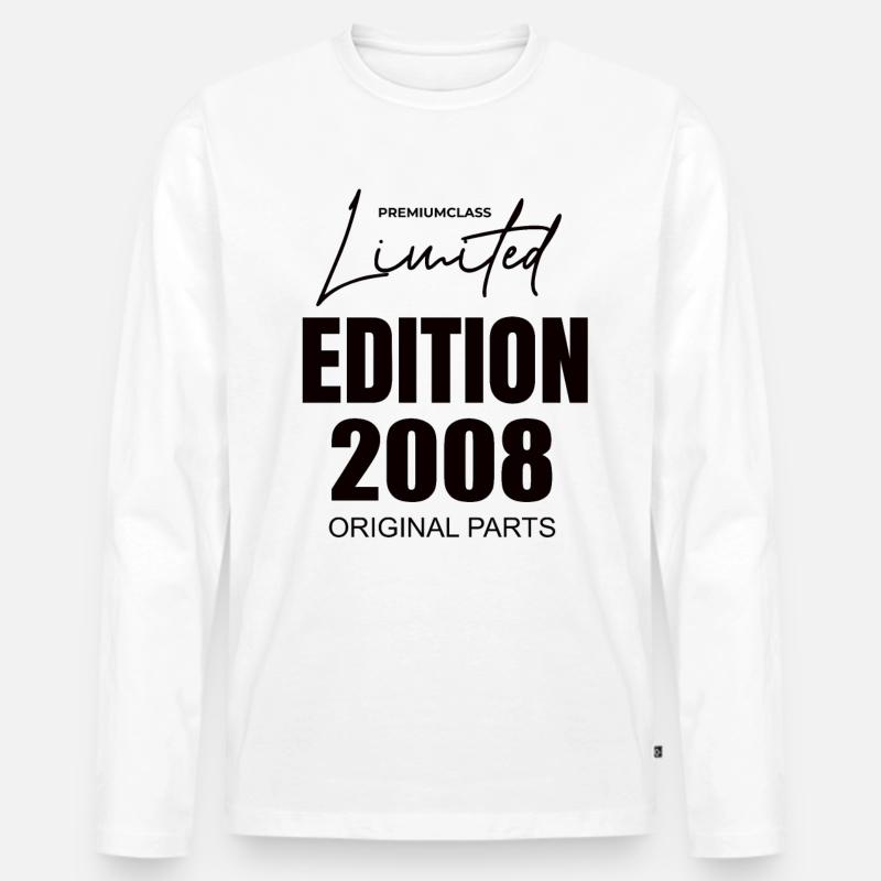 Limited Edition 2008 - Männer Premium Bio Langarmshirt - Weiß