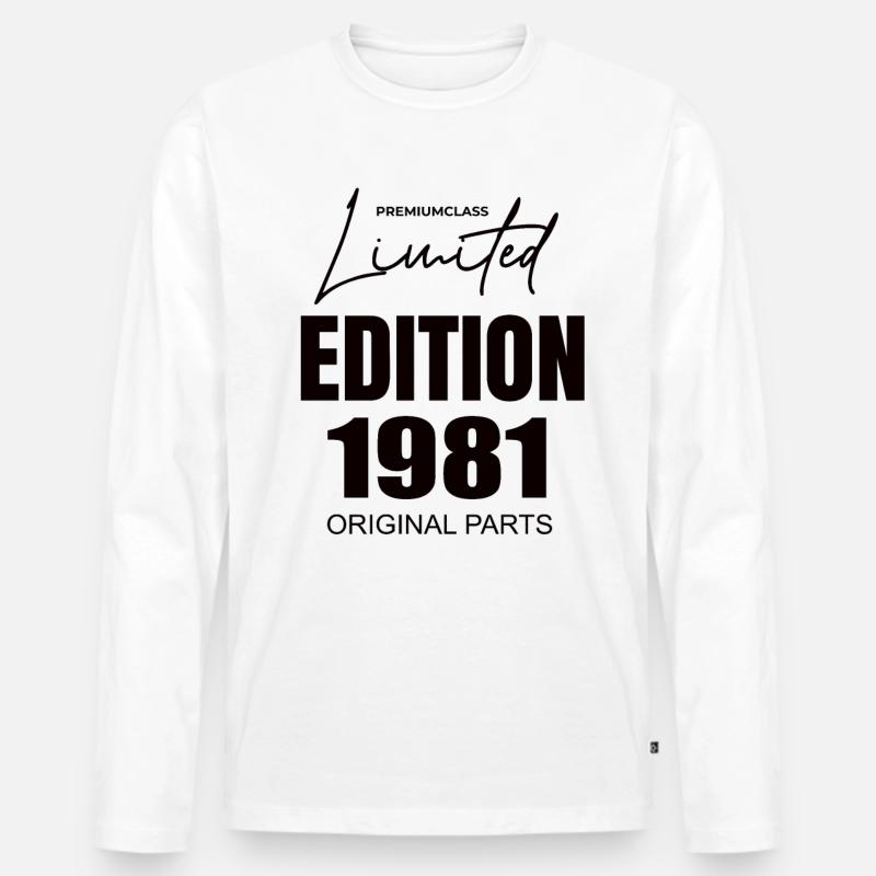 Limited Edition 1981 - Männer Premium Bio Langarmshirt - Weiß