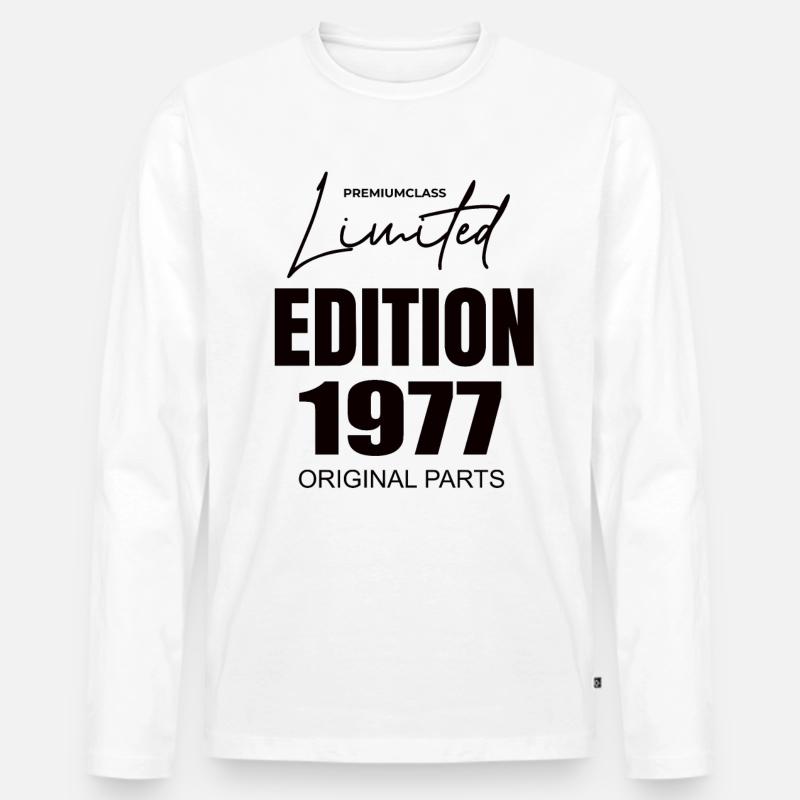 Limited Edition 1977 - Männer Premium Bio Langarmshirt - Weiß