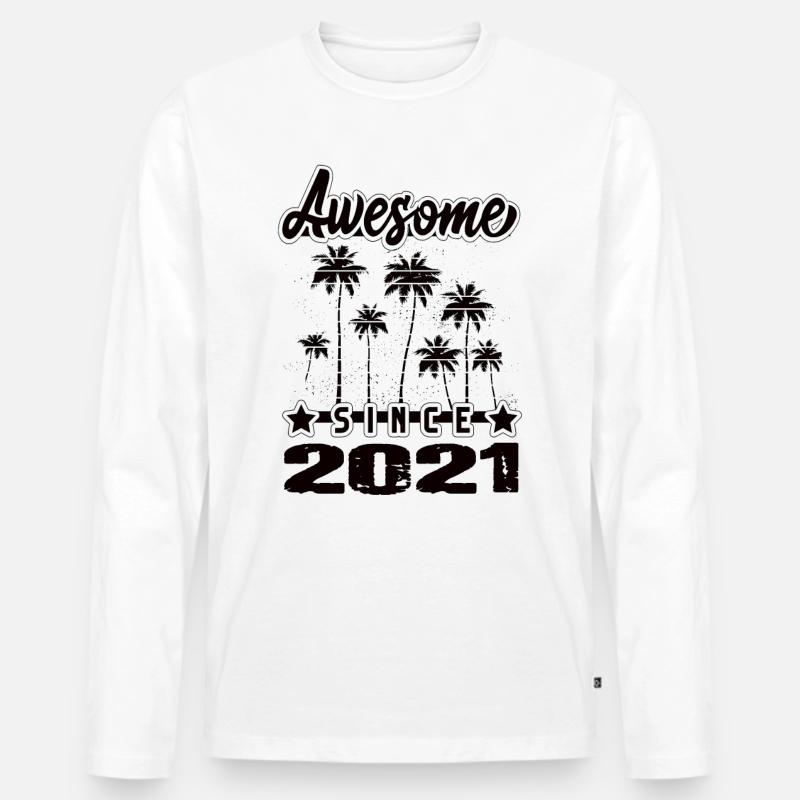 Awesome Since 2021 - Männer Premium Bio Langarmshirt - Weiß