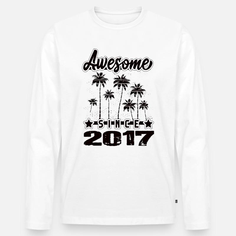 Awesome Since 2017 - Männer Premium Bio Langarmshirt - Weiß