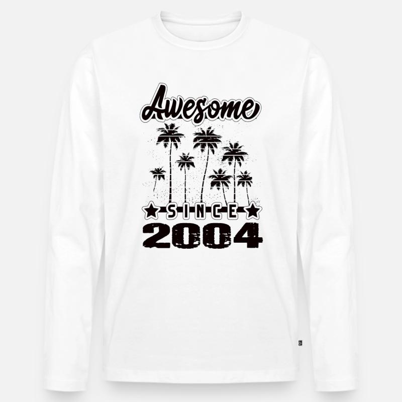 Awesome Since 2004 - Männer Premium Bio Langarmshirt - Weiß