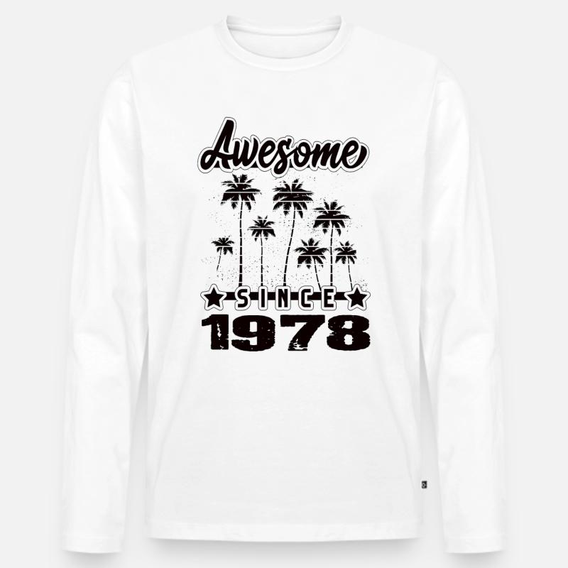 Awesome Since 1978 - Männer Premium Bio Langarmshirt - Weiß