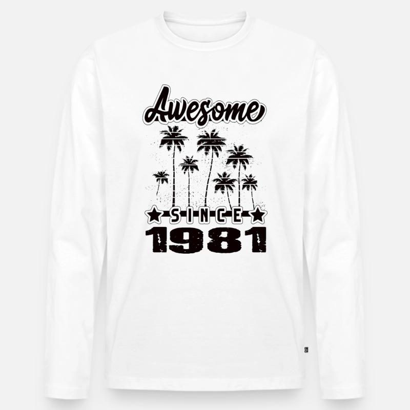 Awesome Since 1981 - Männer Premium Bio Langarmshirt - Weiß