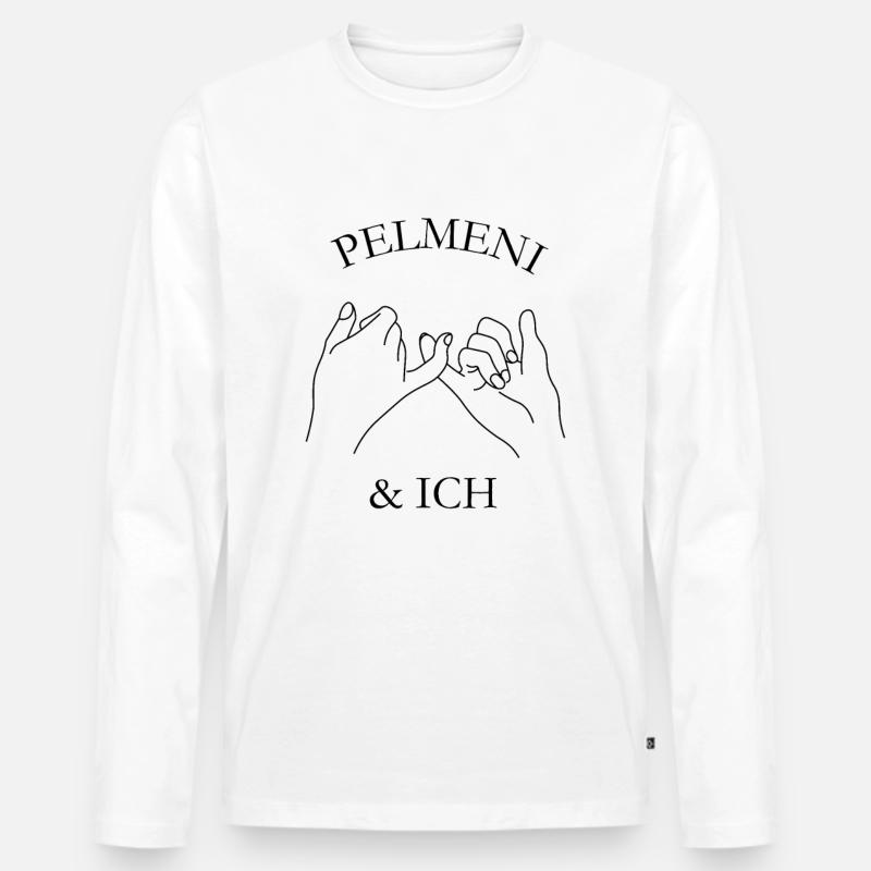Pelmeni und ich - Männer Premium Bio Langarmshirt - Weiß