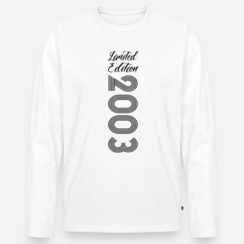 Limited Edition 2003 - Männer Premium Bio Langarmshirt - Weiß