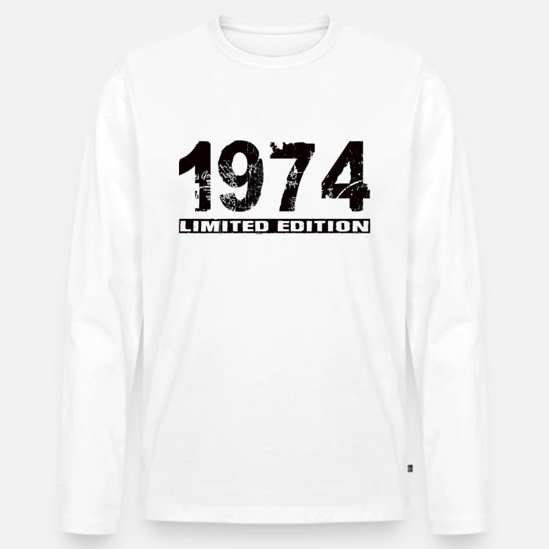 Limited Edition 1974 - Männer Premium Bio Langarmshirt - Weiß