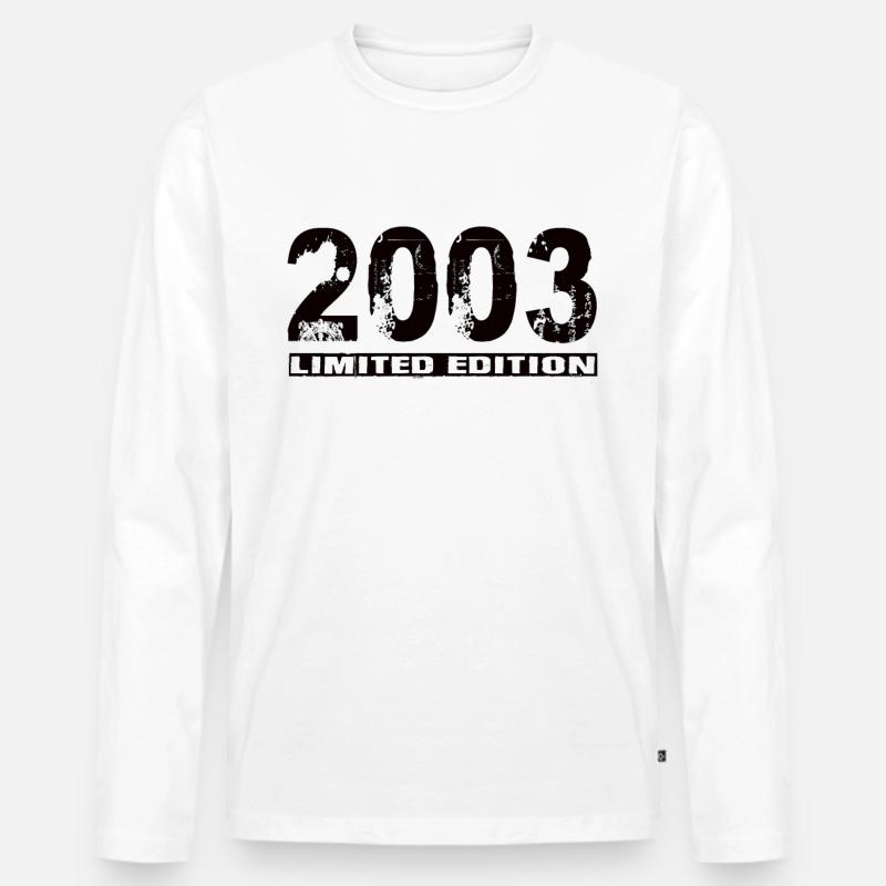 Limited Edition 2003 - Männer Premium Bio Langarmshirt - Weiß