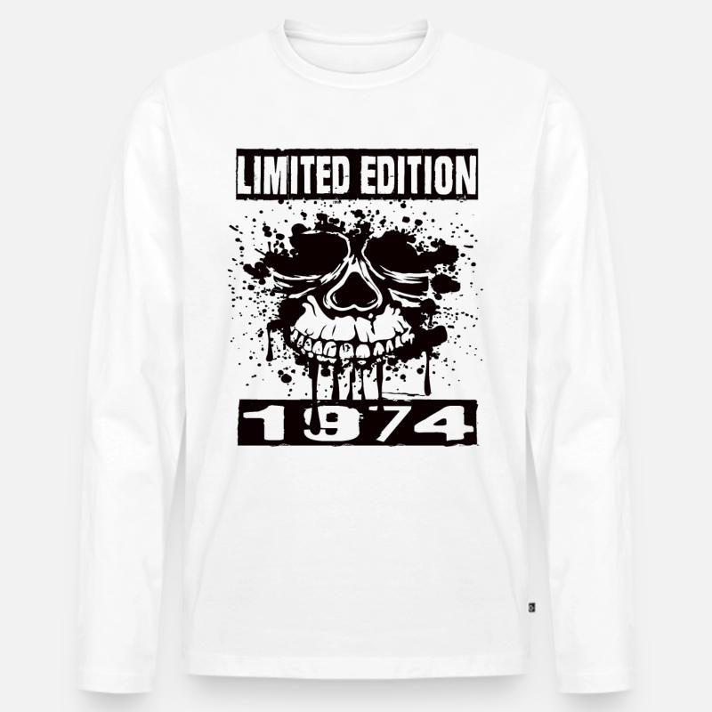 Limited Edition 1974 - Männer Premium Bio Langarmshirt - Weiß