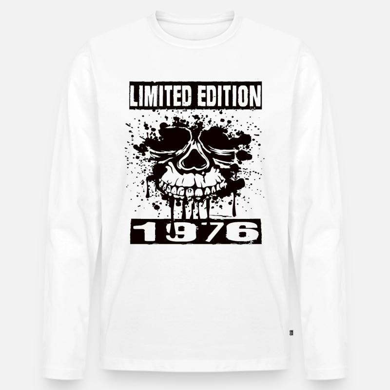 Limited Edition 1976 - Männer Premium Bio Langarmshirt - Weiß