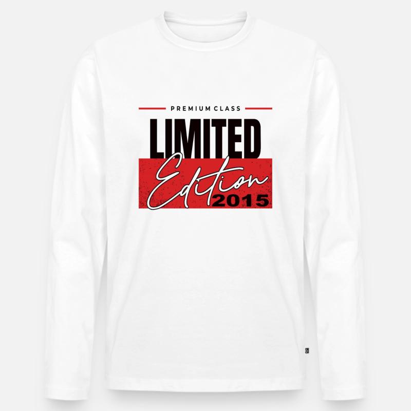 Limited Edition 2015 - Männer Premium Bio Langarmshirt - Weiß