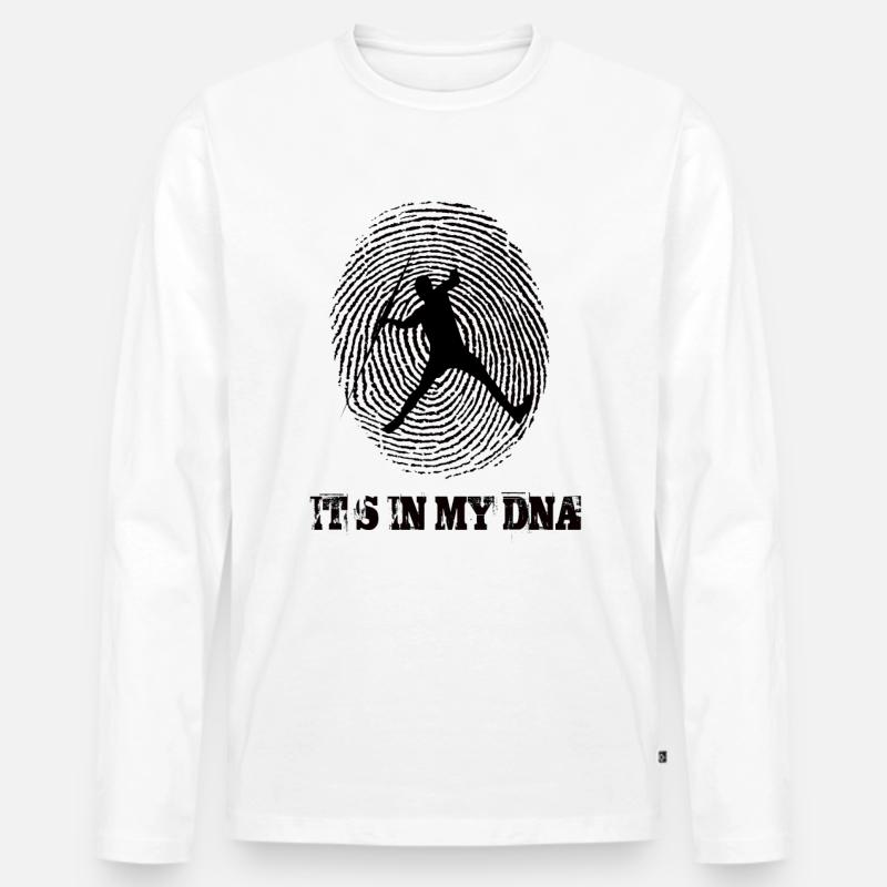 Speerwerfen Its In My Dna - Männer Premium Bio Langarmshirt - Weiß