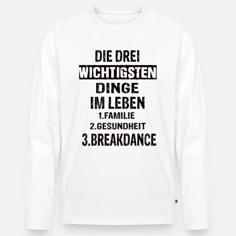 Breakdance - Männer Premium Bio Langarmshirt - Weiß