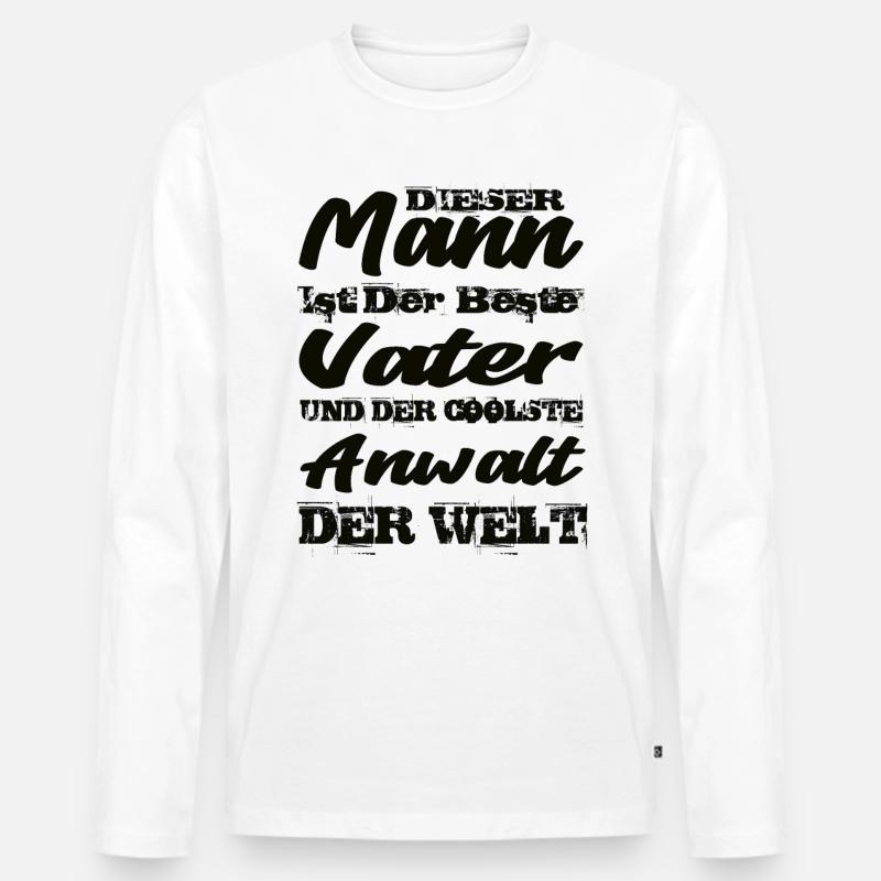 Anwalt - Männer Premium Bio Langarmshirt - Weiß
