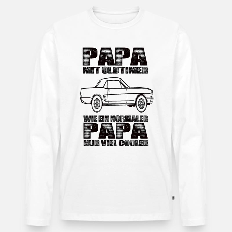 Oldtimer - Männer Premium Bio Langarmshirt - Weiß