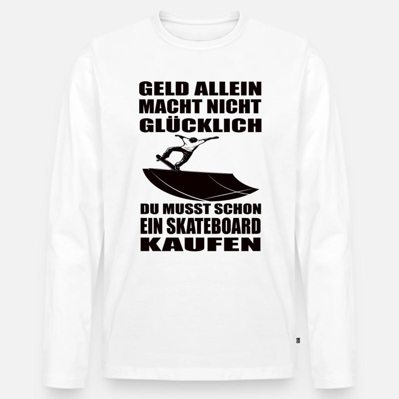 Skateboard - Männer Premium Bio Langarmshirt - Weiß