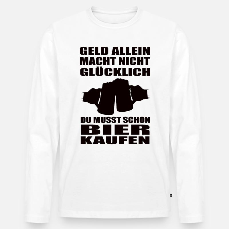 Bier - Männer Premium Bio Langarmshirt - Weiß