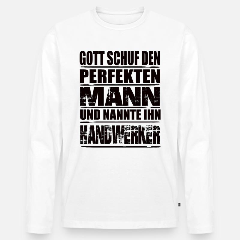Handwerker - Männer Premium Bio Langarmshirt - Weiß