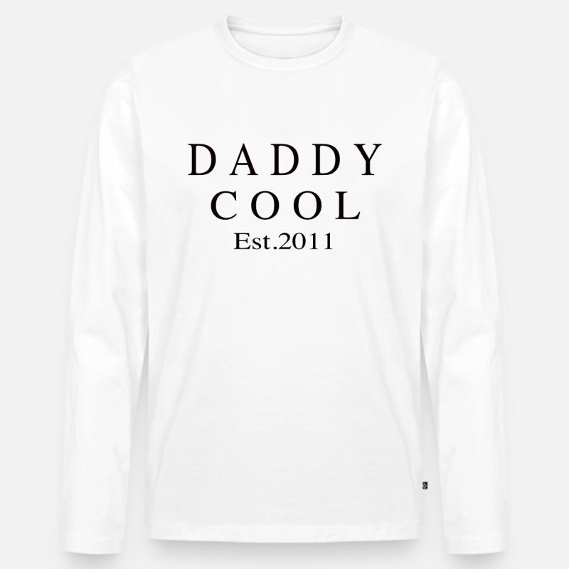 Daddy Cool est 2011 - Männer Premium Bio Langarmshirt - Weiß