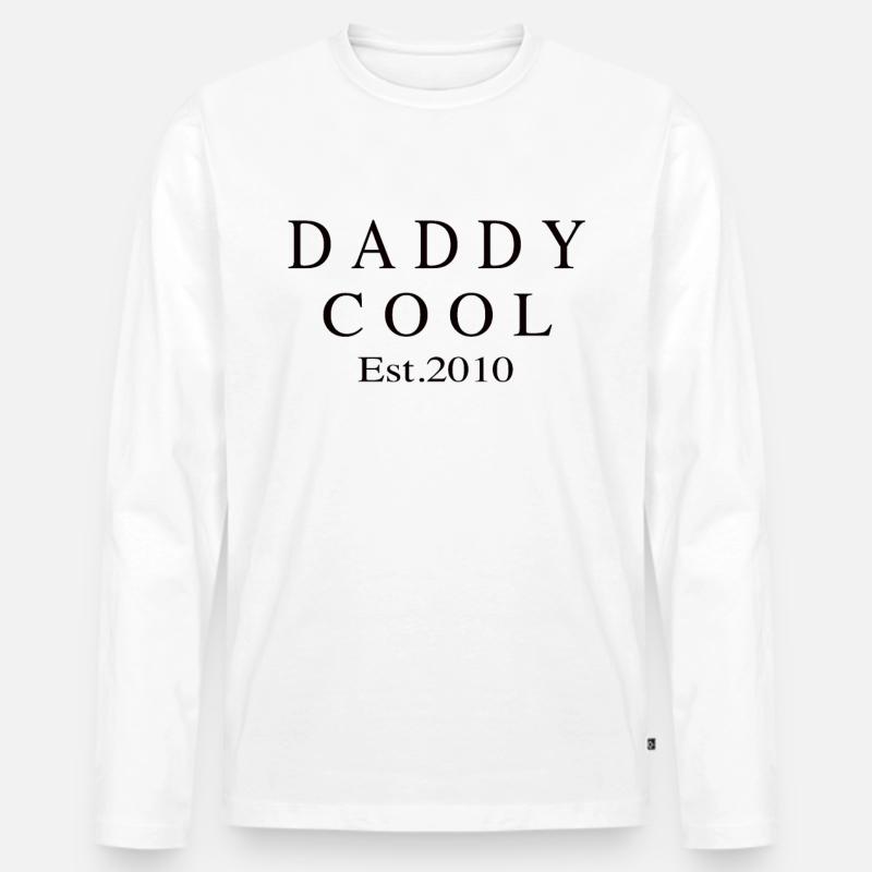 Daddy Cool est 2010 - Männer Premium Bio Langarmshirt - Weiß