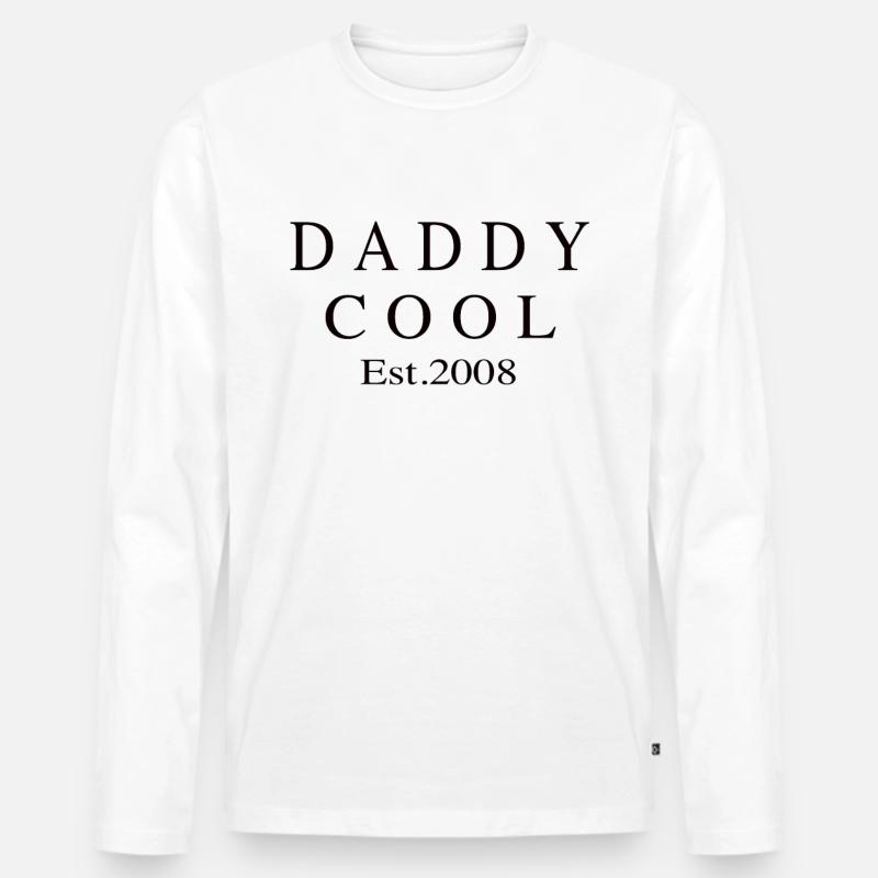 Daddy Cool est 2008 - Männer Premium Bio Langarmshirt - Weiß