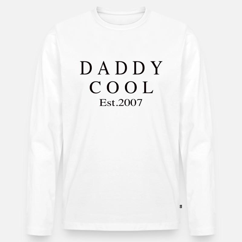 Daddy Cool est 2007 - Männer Premium Bio Langarmshirt - Weiß